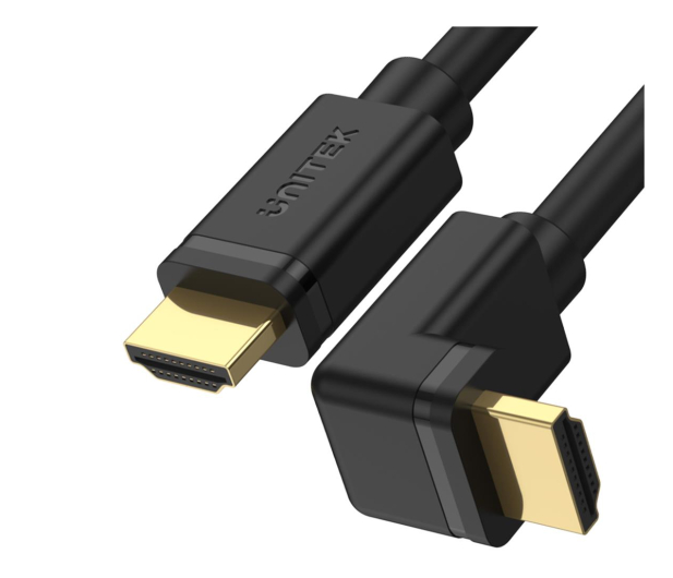 UNITEK Kabel kątowy 90° HDMI 2.0 - HDMI 4K/60Hz 2m Y-C1001 - 662687 - zdjęcie